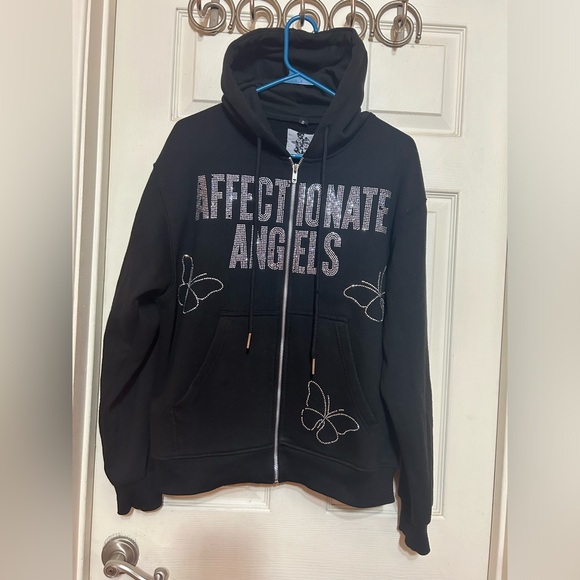 Y2K AFFECTIONATE ANGELS HOODIE size S oversize - Picture 1 of 9
